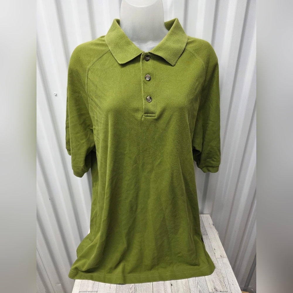 adidas Olive Button Down Polo Shirt for Men